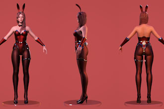 custom vrchat or tuber avatar, rigged and model 3d chatacter, anime vrc model