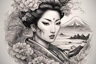 draw amazing japanese oriental tattoo