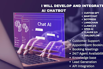 develop and integrate chatbot using custom codes, framework, manychat, botpress
