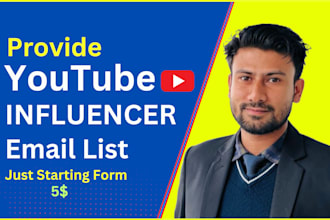 collect influencer leads valid email list, youtube lead generation