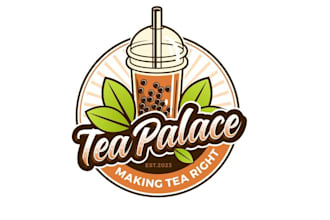 design powerful tea cafe logo