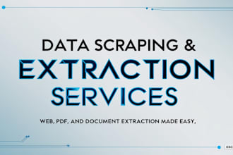 data scraping and extraction from web,pdf,etc