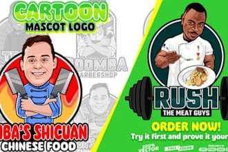 design a modern cartoon, mascot, business logo
