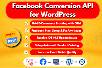 fix or setup facebook conversion api for wordpress,ga4 ecommerce tracking by GTM