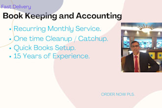 bank reconciliation, quickbooks cleanup and seatings