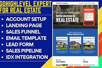 build gohighlevel real estate landing page ghl real estate website automation