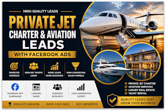generate private jet charter and aviation leads with facebook ads