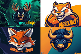 design animal mascot, gaming, cartoon esports logo, twitch, fivem, business