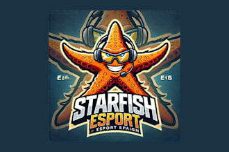 do awesome starfish esport mascot logo within new concepts