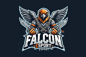 do creative falcon esport mascot logo within two day