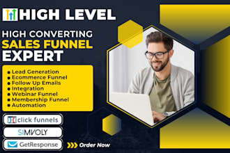 build sales funnel gohighlevel landing page click funnels automation system io