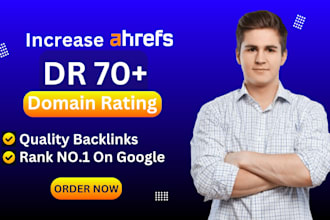 increase ahrefs domain rating DR 70 using high DR backlinks