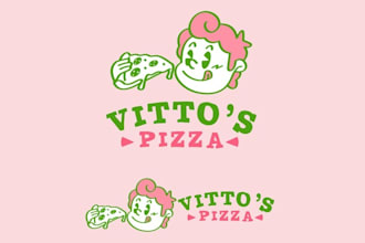 design italian style pizza takeaway logo