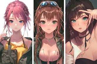 draw anime art illustration, manga, original character design, pfp and fanart