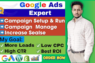 setup and manage google SEM search campaigns  PPC remarketing ads for ecommerce
