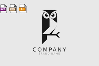 create a minimalist monochrome animal logo design