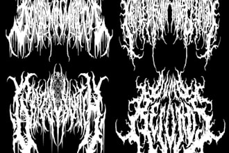 make brutal death metal, deathcore, black metal band logo