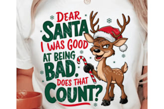do sweater and tshirt design for merry christmas