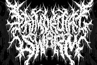 design death metal logo with texture and chrome effect