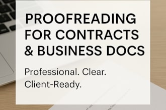 proofread contracts and business documents with legal level precision