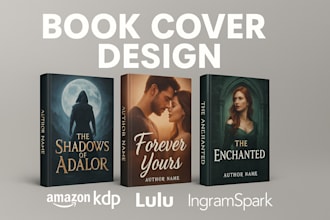 design premium fiction book cover, original book cover design or kindle cover