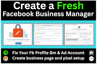 create a fresh immortal facebook business manager, ads account, fb ads manager