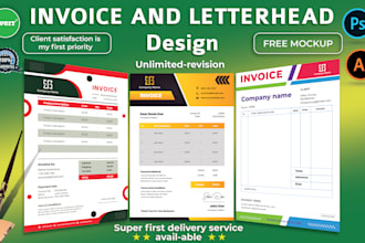design a modern, elegant and professional ms excel invoice