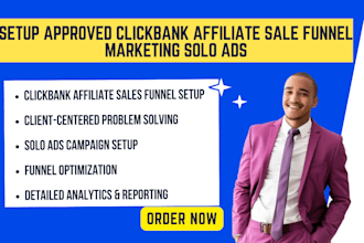 setup approved clickbank affiliate sale funnel marketing solo ads