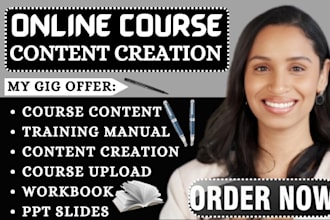 create online course content course creation course uploading training manual