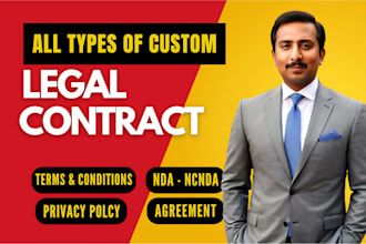 write legal contracts, agreements, nda, terms and conditions, privacy policy