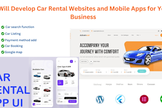 develop car rental website and mobile apps for your business