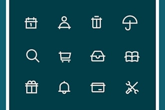design unique, simple and modern custom icon set for web