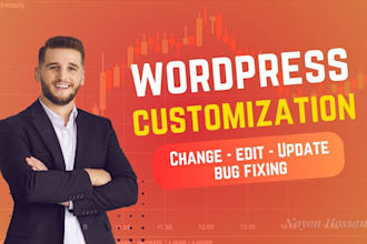 wordpress website by elementor, wp customization, wordpress changes or fix