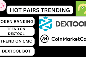 develop trending bot, dextool bot, dextools api vz token ranking, volume bots