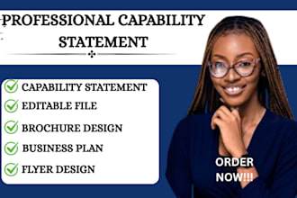 write and design federal government capability statement, capability statement