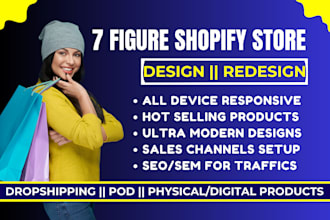 redesign shopify website design shopify dropshipping store shopify store design
