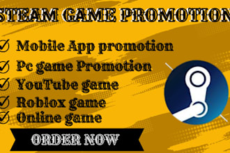boost steam game wishlist,  steam game promotion, and guarantee active players