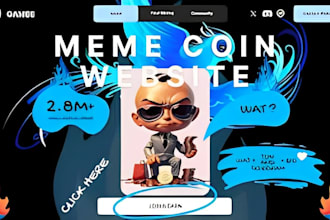 build meme coin website, meme illustration, meme coin art, crypto meme website