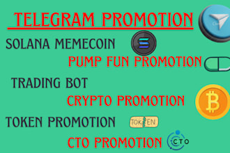 telegram promotion,pump fun crypto token, cto,trading bot to 80m solana investor