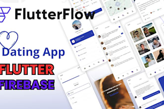 develop flutter mobile app, dating app, flutter firebase android ios app, apis
