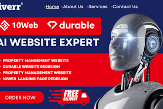 redesign property management website design durable landing page website 10web