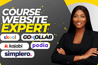 landing page course website kajabi podia simplero email campaign skool gokollab