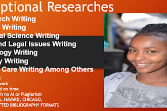 write researches free from ai, plagiarism also, proofread and revise