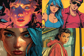 make illustration in american comic style