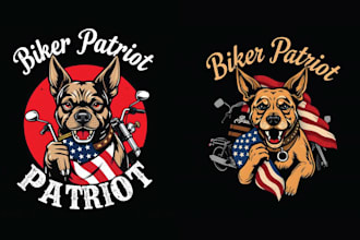 design high quality biker dog pitbull logo