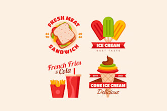 make food truck sandwich and ice cream logo