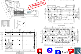 draw architectural floor plans, elevation, section, roof, site plans