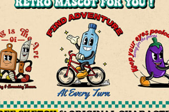 do retro vintage cartoon rubber hose mascot logo
