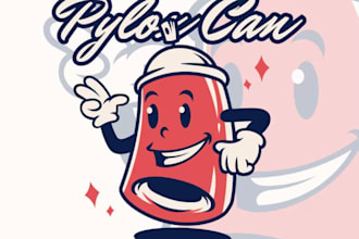 make vintage cartoon for mascot, tshirt, logo for you