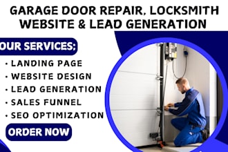 generate garage door repair leads, door installation, locksmith website
